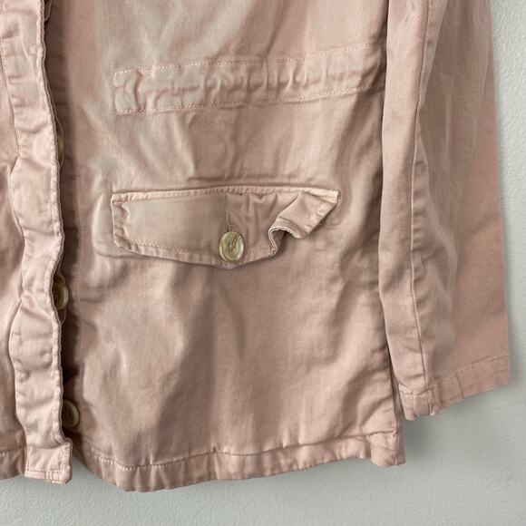 Kensie Jeans Canvas Jacket Button‎ Down Pink Utility Chore Coat Size Medium - Picture 7 of 12
